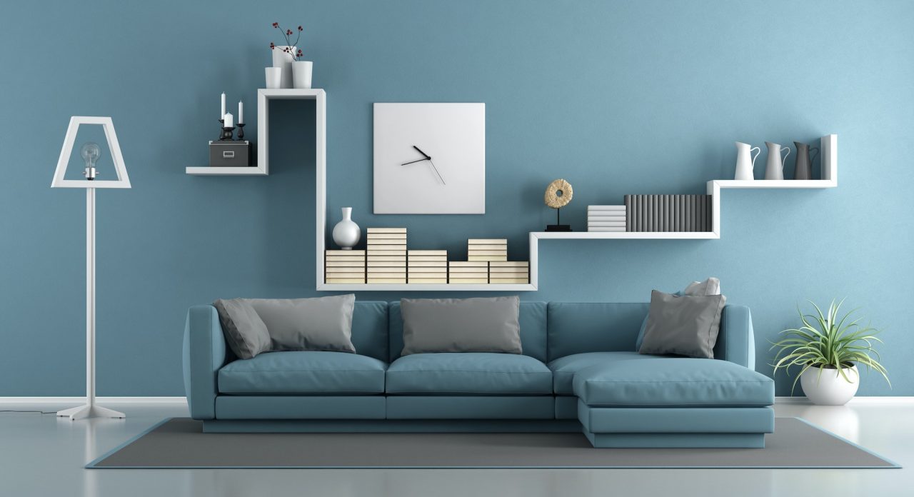 blue living room